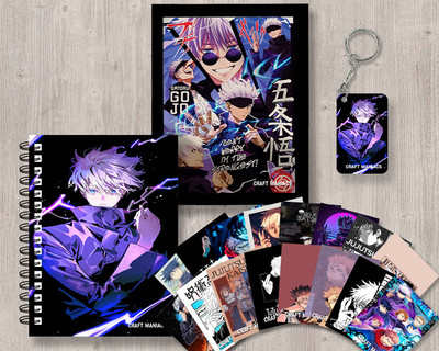 craft maniacs JUJUTSU KAISEN GIFTING SET A5 Notebook RULED 120 Pages(White)
