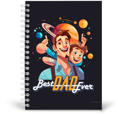 PurpleBees Best Dad Ever Quotes Diary Motivational Notebook | A5 Notebook Plain 150 Pages(Multicolor)