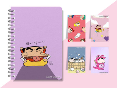 craft maniacs SHINCHAN 2023 NOTEBOOK COLLECTION A5 Diary RULED 160 Pages(White)
