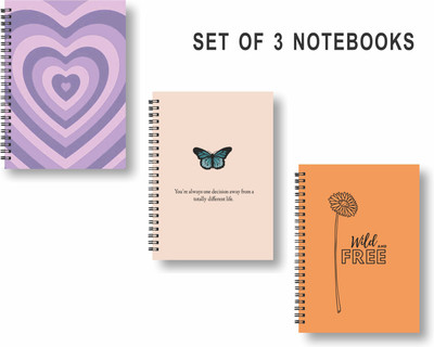 Papco Notebooks A5 Diary unruled 144 Pages(Multicolor, Pack of 3)