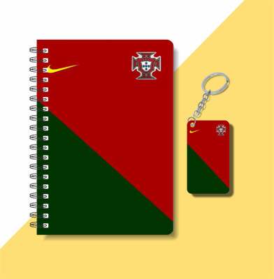 craft maniacs FOOTBALLER DIARY & KEYCHAIN A5 Notebook RULED 100 Pages(Multicolor)