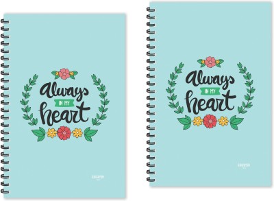 SADAFAL Always in my Heart (Ruled - A5 Size - Pack of 2 Diaries) A5 Diary Ruled 160 Pages(Multicolor, Pack of 2)