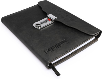 Stargood Innovation Lock Diary A5 Diary Single Ruled 162 Pages(Sable Black)