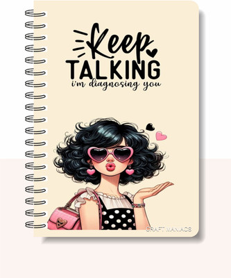 craft maniacs CUTE PUN 2025 NOTEBOOKS A5 Notebook RULED 120 Pages(Multicolor)