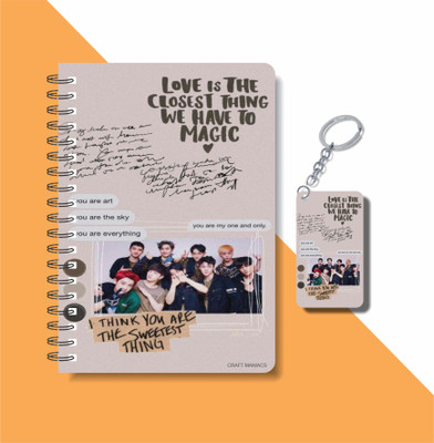 craft maniacs 2023 EXO DIARY + KEYCHAIN A5 Diary RULED 160 Pages(Multicolor)