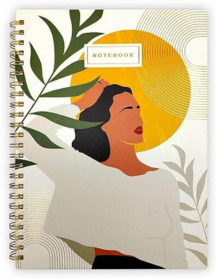 mudrit Lined Spiral Notebook, B5 B5 Notebook 100 GSM Paper, 96 Pages, Gold Double-Wire, 8.5” x 6.5” 96 Pages(Bohemian Chic)