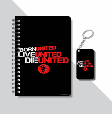 craft maniacs 2023 MAN U FC DIARY + KEYCHAIN A5 Notebook RULED 160 Pages(Multicolor)