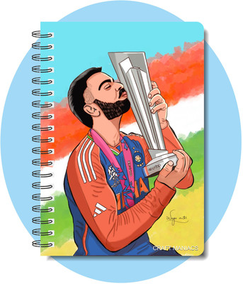 craft maniacs CRICKET 2025 DIARY COLLECTION A5 Notebook RULED 160 Pages(White)