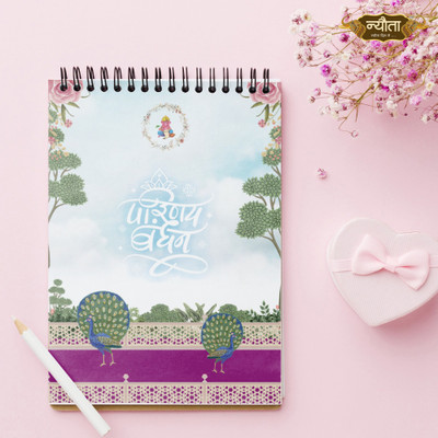 Nyouta Premium glossy card paper A5 Writing Pad Single Ruled. 50 Pages(Pink, Pack of 2)