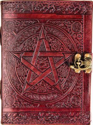 KRISHNA HANDICRAFTS Embossed with star, journey with Antique Lock for Artist Sketchbook A5 Diary unruled 100 Pages(Brown)