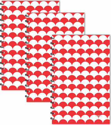 ESCAPER Red Scales (Ruled - A5 Size - SUPER SAVER Pack of 3 Diaries) Designer Diaries A5 Diary Ruled 160 Pages(Red, White, Pack of 3)