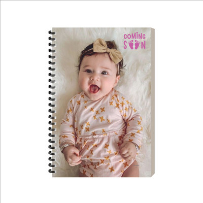 ESCAPER Aesthetic Pregnancy Journal Diary, Cute Baby Notebook for Gifting, Notepad A5 Diary Ruled 160 Pages(Cute Baby Design 2)