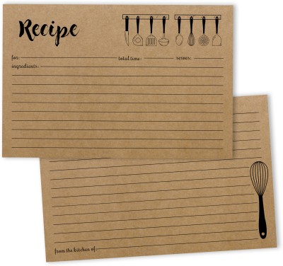 Inkdotpot Recipe Card Regular Planner Unruled 50 Pages(Brown, Pack of 50)