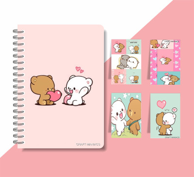 craft maniacs MILK & MOCHA 2023 COLLECTION A5 Notebook RULED 160 Pages(Multicolor)