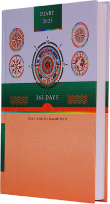 Zoozoartz 2025 New Year 80 GSM Art Paper Printed Cover with a Matte Finish B5 Diary Ruled 160 Pages(Orange)