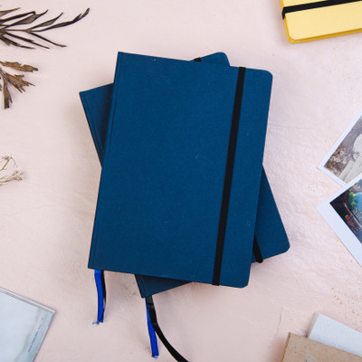 CRAFT JUNKY Recycled Handmade A5 Note Book Ruled 192 Pages(Blue)