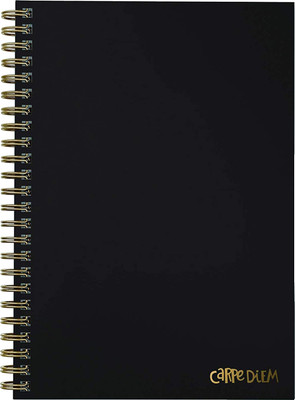 Pukka Pad Carpe Diem | Spiral Wirebound Notebook | Hard Bound B5 Notebook Ruled 160 Pages(Black)