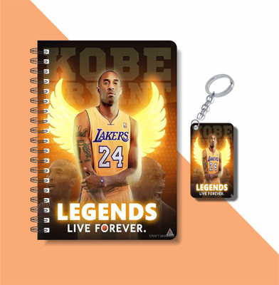 craft maniacs 2023 KOBE DIARY + KEYCHAIN A5 Notebook RULED 160 Pages(Multicolor)