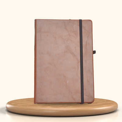Vorak Ahimsa Hard Cover Leather Office Gifting Diary A5 Diary Ruled 196 Pages(Brown)