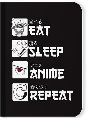 Mc Sid Razz Eat Sleep Repeat A5 Note Book RULED 48 Pages(Eat Sleep Repeat)