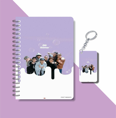 craft maniacs 2023 EXO DIARY + KEYCHAIN A5 Diary RULED 160 Pages(Multicolor)