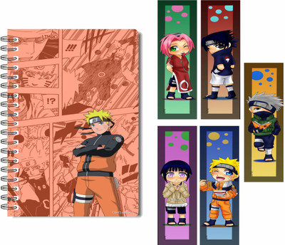 craft maniacs NARUTO DIARY & FREEBIE BOOKMARKS A5 Notebook RULED 100 Pages(Multicolor)