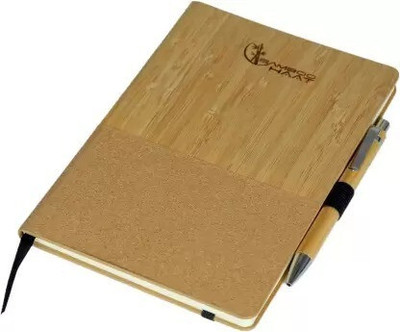 Bamboo Haat Text Diary With Pen - Useful Gift Set For Personal & Office Use A5 Notebook Ruled 150 Pages(Beige)
