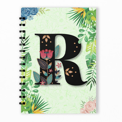 RINKON R Letter Initial Alphabet Notebook Diary Unruled R Word Girls Name A5 160 Pages A5 Note Book Unrulled 160 Pages(Multicolor)