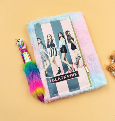 Paper Bear BlackPink A4 Diary ruled 70 Pages(Multicolor, Pack of 2)