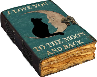 DI-KRAFT Love valentines theme leather jurnal with antique pages A5 Journal unruled 200 Pages(multicolor04)