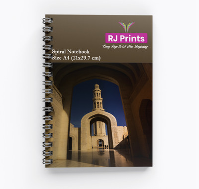 RJPRINTS Spiral-Bound Notebook A4 Notebook Plain 200 Pages(Multicolor)