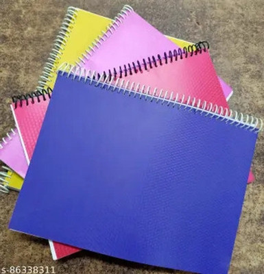 UNIQPAL SPIRAL Notebook A4 Notebook UNRULED/PLAIN 200 Pages(Multicolor, Pack of 4)