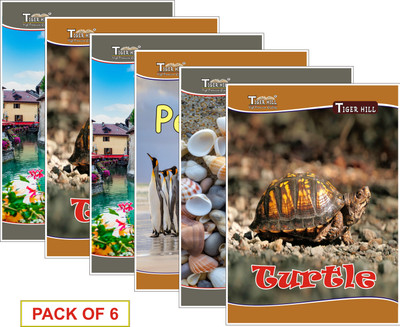 TigerHill A4 NOTE BOOK RULED | SOFT AND THICK PAGES | A4 Notebook Single Line 172 Pages(Multicolor, Pack of 6)