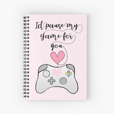 TheHackStore I'll Pause My Game For You A5 Notebook Ruled 200 Pages(Multicolor)