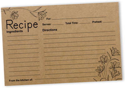 Inkdotpot Recipe Card Regular Planner Unruled 50 Pages(Brown, Pack of 50)