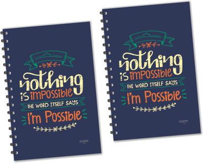 ESCAPER Nothing is Impossible..! Motivational Diaries (Ruled - A5 Size - Pack of 2 Diaries) Black Base, Motivation Quotes Diaries A5 Diary Ruled 160 Pages(Multicolor, Pack of 2)
