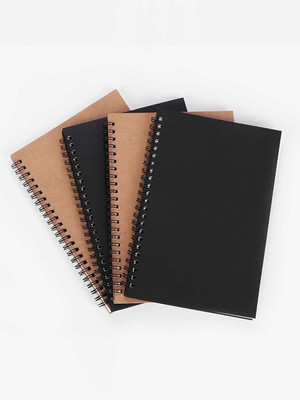 AccuPrints Recycled Handmade Cover A5 Notebook Unruled 160 Pages(Black And Brown, Pack of 4)