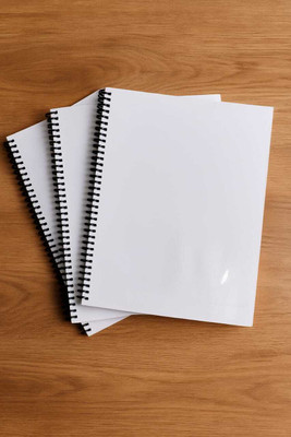 Progetter Plain unruled Spiiral Notebook A4 Notebook Unruled 200 Pages(White, Pack of 3)