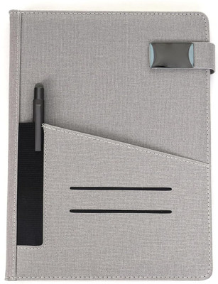 Scribelle Magnetic Closure A5 Notebook 80 GSM Paper, Card Pocket, Ribbon Bookmark 208 Pages(Grey)