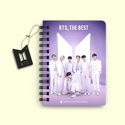 DI-KRAFT BTS Boys Printed Diary for Home and office use A5 Diary Unruled 160 Pages(pale purple)
