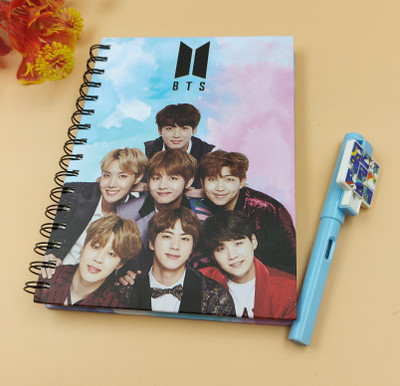Paper Bear Fancy A4 Diary ruled 80 Pages(Pink, Light Blue)