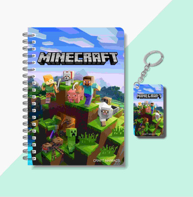 craft maniacs MINECRAFT DIARY & KEYCHAIN A5 Diary RULED 120 Pages(Multicolor)