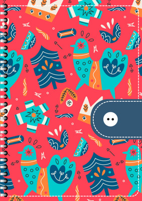 Scribble Handcrafted Bird Tree Spiro Hard Bound Gift Doodle Diary Journal A5 Diary Unruled 60 Pages(Multicolor, Red, Blue, Orange, White)