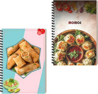 ESCAPER Food Journal Diary For Meal Planning, Journaling, Notebook Diary A5 Diary Ruled 160 Pages(Combo- C, Pack of 2)