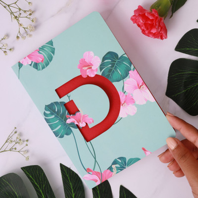 Doodle Initial D lasercut Notebook, B6 (6.69 X 4.72 X 0.5 Inches), 200 Pages, 80 GSM, Diary for Girls B6 Notebook Ruled 192 Pages(MulticolorD)