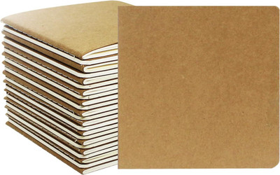 TWONE Mini Kraft Paper Blank Notebook, 4 x 4 inch Mini Notebook Blank 60 Pages(Brown, Pack of 24)