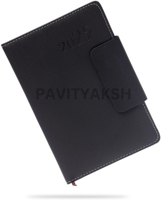 PAVITYAKSH MAGNETIC LOCK DIARY A5 Diary RULED 365 Pages(Black)