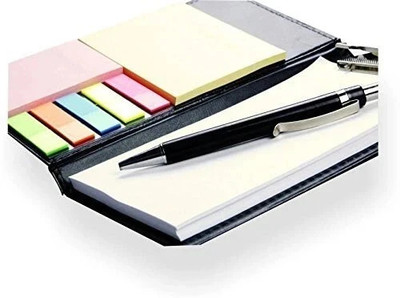 Flipkart SmartBuy NotePad/Memo Book with Sticky Notes & Clip Holder with Pen for Gifting Pocket-size Memo Pad NO 50 Pages(Black)