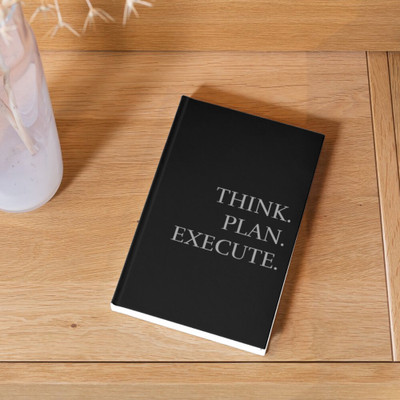 JOTANDGROW Think Plan Execute - Productivity Journal A5 Journal ruled 192 Pages(black execution)