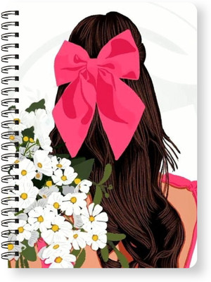 Sketchfab Spiral-Wiro Hard bound A5, Notebooks, For Writing Personal, Students (11877) A5 Diary Unruled 144 Pages(White, Red)